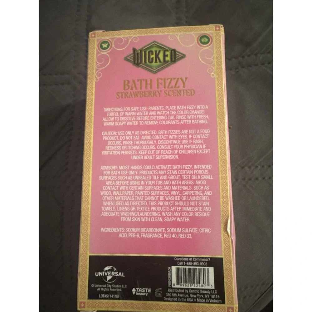 Wicked Strawberry Scented Bath Fizzy: Brand New-Sealed Package!